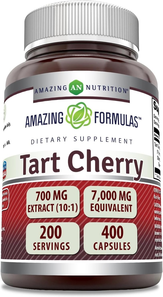 Amazing Formula Tart Cherry Extract 700 Mg Extract (10 : 1) 서빙 캡슐 보충 당 | 7000 Mg에 해당 | Non-GMO | 글루텐 무료 | 미국에서 제작 (400 Count, 1 Pack)