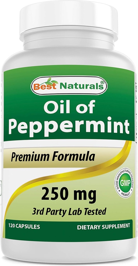 제일 자연적인 Peppermint 기름 Bowel Soothing 규정식 보충교재, 250 mg, 120 조사