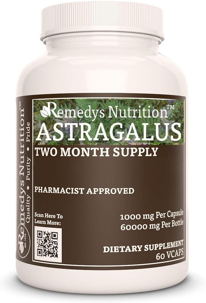 Astragalus Remedy의 영양 MEGA 힘 병 Vegan VCaps 당 캡슐/60,000 mg 당 1,000 mg