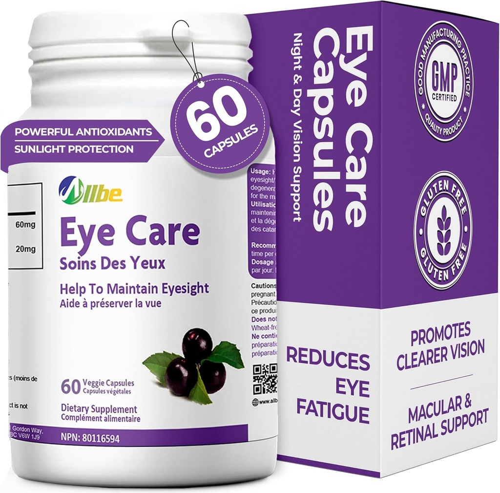 눈 배려 캡슐, 60 Lutein 20mg의 팩 및 Maqui Berry 60mg 서빙, 성인을 위한 눈 건강 보충교재