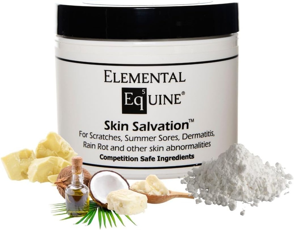말에 대 한 성분 Equine 피부 Salvation 4oz - 전투 스크래치, 무드 Fever, 여름 Sores, Dermatitis, 여름 Crud, Cannon 뼈 덩크와 말에 비슷한 피부 문제