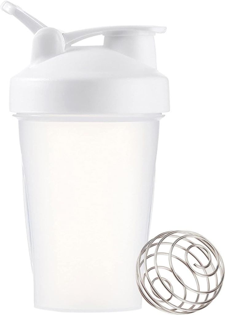 Shaker 병 12oz Protein Shaker 플라스틱 병은 트위스트 및 잠금 Protein Box Storage, 피트니스 Enthusiasts Athletes를위한 휴대용 피트니스 병 (흰색, 12 온스)