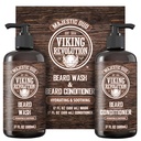 Viking Revolution은 Argan Oil 및 Jojoba Oil을 가진 남자를위한 세탁 및 Beard 컨디셔너 - Beard Softener 및 Strengthener Beard Care Beard 샴푸 및 컨디셔너 - Beard Oil (17oz, Majestic Oud)
