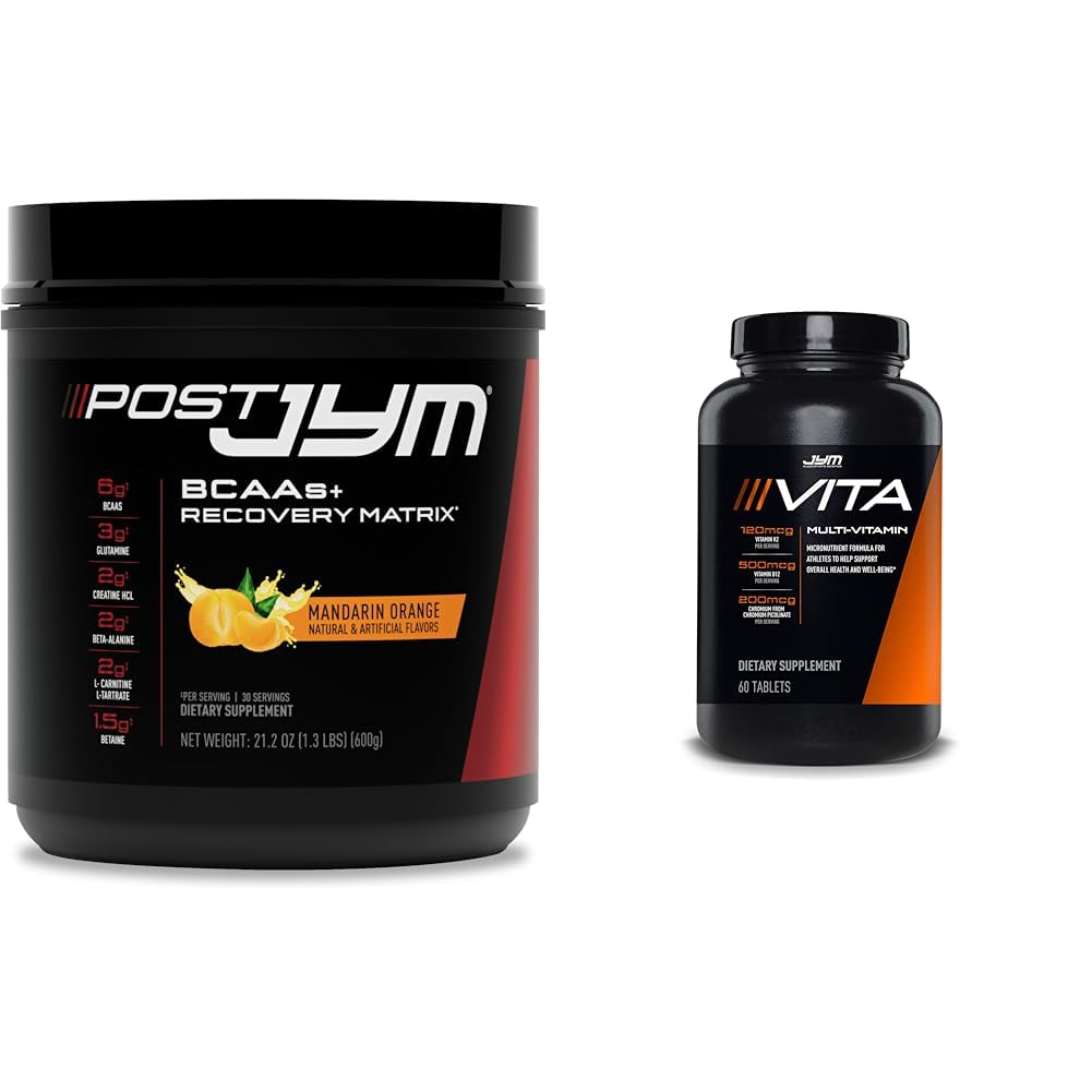 포스트 JYM 활동적인 모체 포스트 운동 BCAAs, 글루타민 & 더 많은 것 + Athletes를 위한 Vita JYM 스포츠 Multivitamin, 60의 정제