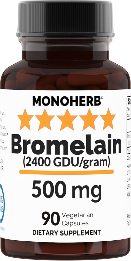 MONOHERB Bromelain 캡슐 당 500 mg - 90의 Veg 캡슐 - 90의 서빙