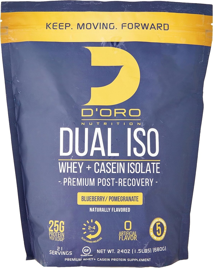 이중 ISO Whey & Casein Isolate Protein Powder - 블루 베리 및 석류 맛 - 프리미엄 포스트 복구 단백질 분말 - 스쿠 퍼 당 단백질의 27G