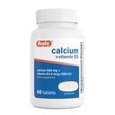 비타민 D3 200IU (5 mcg)를 가진 럭비 칼슘 600 mg 정제 - 뼈 건강과 칼슘 흡수를 위한 글루텐 자유로운 매일 비타민 D 규정식 보충교재, 60 조사 (1 팩)