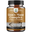 고급 사자 Mane 버섯 보충 - 사자 Mane 보충 캡슐 Reishi, Chaga, Maitake & Brain Health Memory Support & Focus - Nootropic for Mental Clarity - 120 Caps