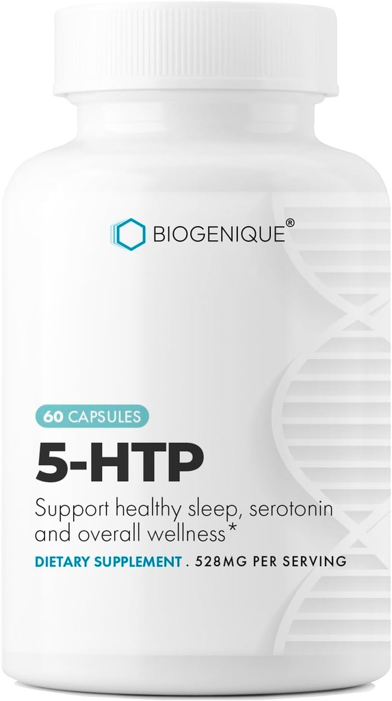 5-HTP (5-hydroxytryptophan) 200 mg, 무드 강화제 및 신경 전달 지원 * 60 캡슐 5htp Griffonia Simplicifolia - 미국에서 만든