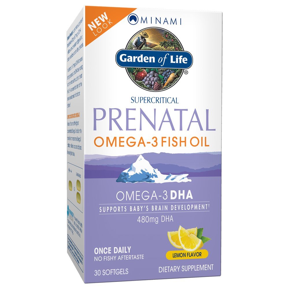 생활의 정원 Prenatal DHA 오메가 3 생선 기름 보충 - Minami Natural Prenatal, Lemon, 30 Softgels
