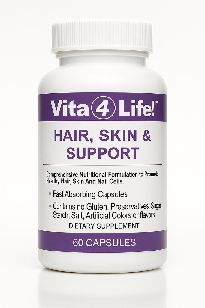 Vita4Life!® Biotin 2000mcg + MSM Hair growth Vitamin for Women & Men | Hair, Skin & Nail Support Supplement with Vitamin A, E, 아연 | 빠른 흡수 캡슐, 60 카운트, 30 일 공급