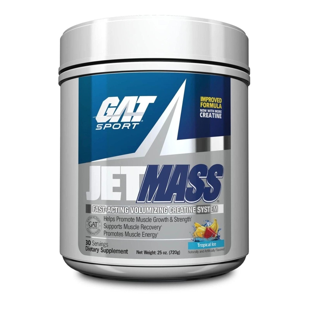 GAT 스포츠 JetMass Fact-Acting Volumizing Creatine 시스템, 30 서빙 (Tropical Ice)