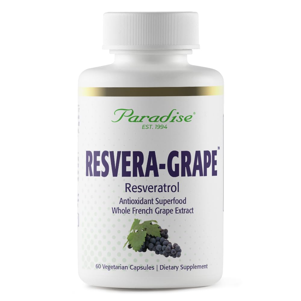 파라다이스 허브 Resveragrape, Resveratrol + 폴리페놀 + Opc의, 슈퍼 포터, 울트라 순수, 비 GMO, 글루텐 무료, 60 채식 캡슐