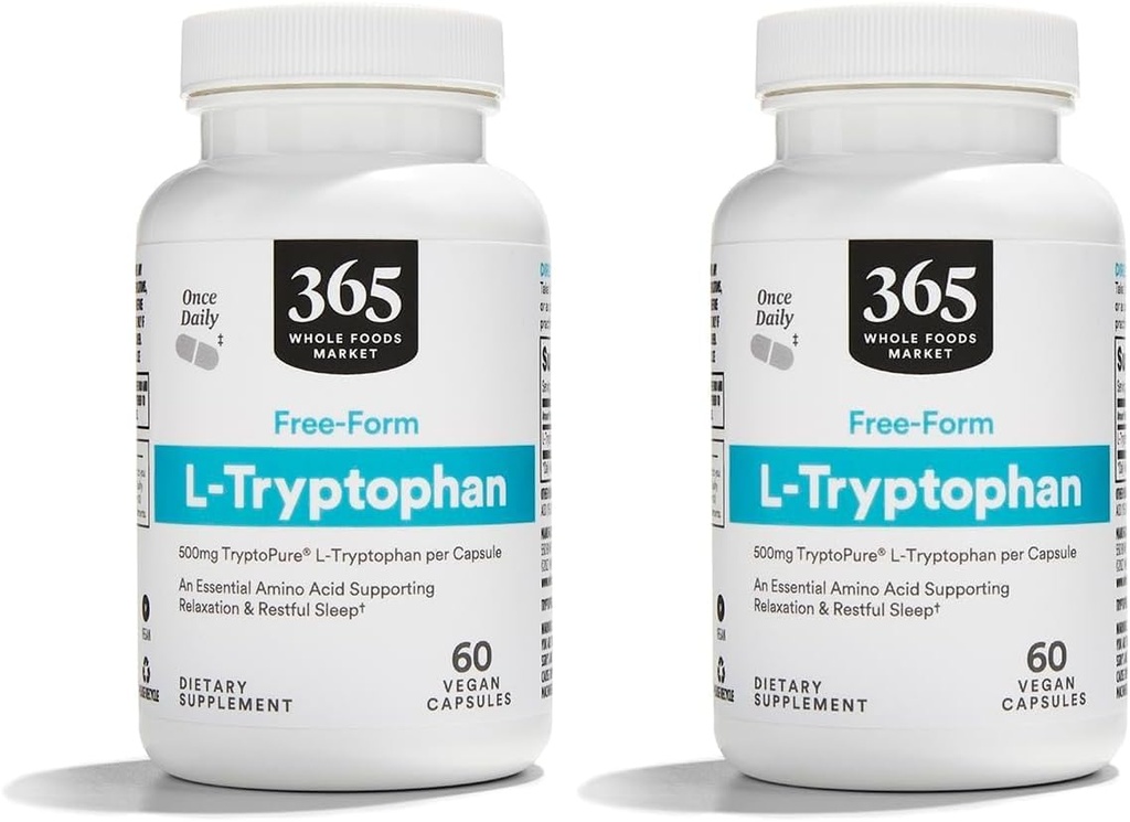 전체 식품 시장, L-Tryptophan, 60 Veggie 캡슐 (팩 2)