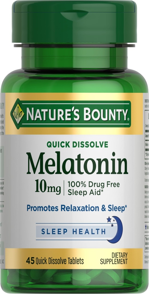 자연의 현상 Melatonin, 100% 약 자유로운 수면 원조, 규정식 보충교재, 승진시킵니다 Relaxation와 수면 건강, 10mg, 45 빠른 용해 정제