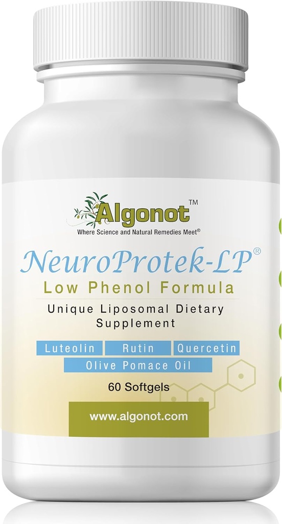 NeuroProtek 낮은 페놀 - 60의 연약한 젤 EVOO를 가진 올리브 Pomace 기름에 있는 Luteolin와 다른 Flavinoids의 독점적인 특허가 주어진 조합