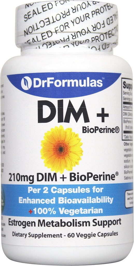 DrFormulas DIM 여성 및 남성용 보충| Complex Detox Plus BioPerine Diindolylmethane