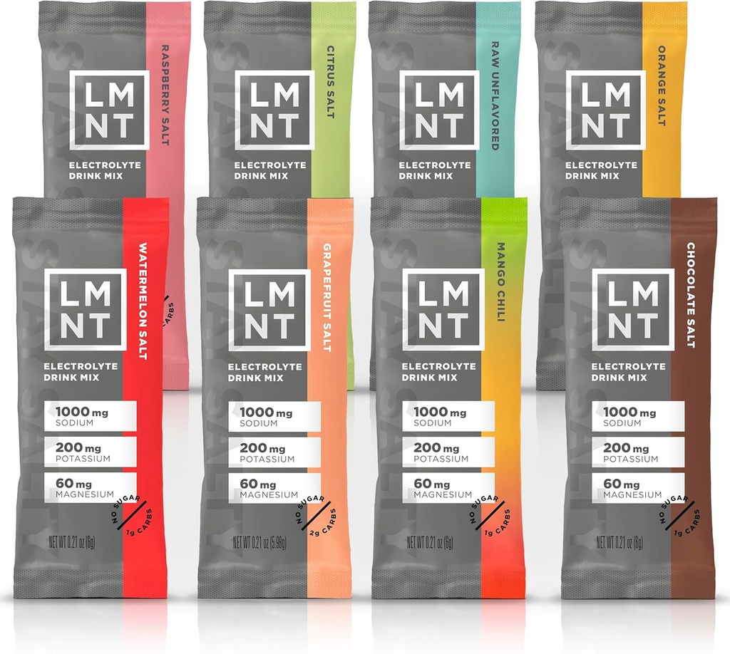음료 LMNT Zero Sugar Electrolytes - 샘플 팩 | 음료 믹스 | 8-Count