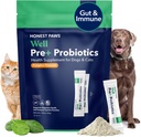 Honest Paws Probiotics for Dogs - 미국, 소화 및 면역 지원 - 호박 맛 (30 스틱)과 소화 효소 효소