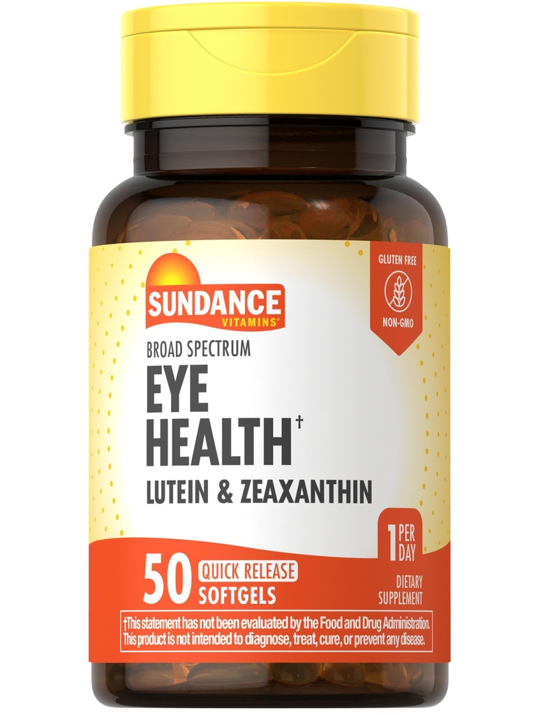 Sundance Lutein 및 Zeaxanthin 보충 | 50 Softgel | 눈 건강 | 비 GMO 및 글루텐 프리 포뮬러