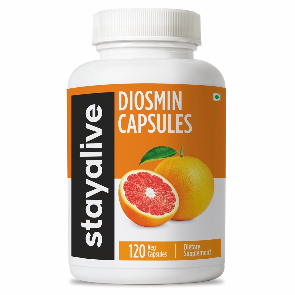 STAY ALIVE 순수한 Diosmin Complex 1000mg 공식, 120의 캡슐, Citrus Bioflavonoids 부유한 과일 추출물, 2 달 공급, 100% 채식주의자, 비 GMO & 글루텐 자유로운 Diosmin 보충교재