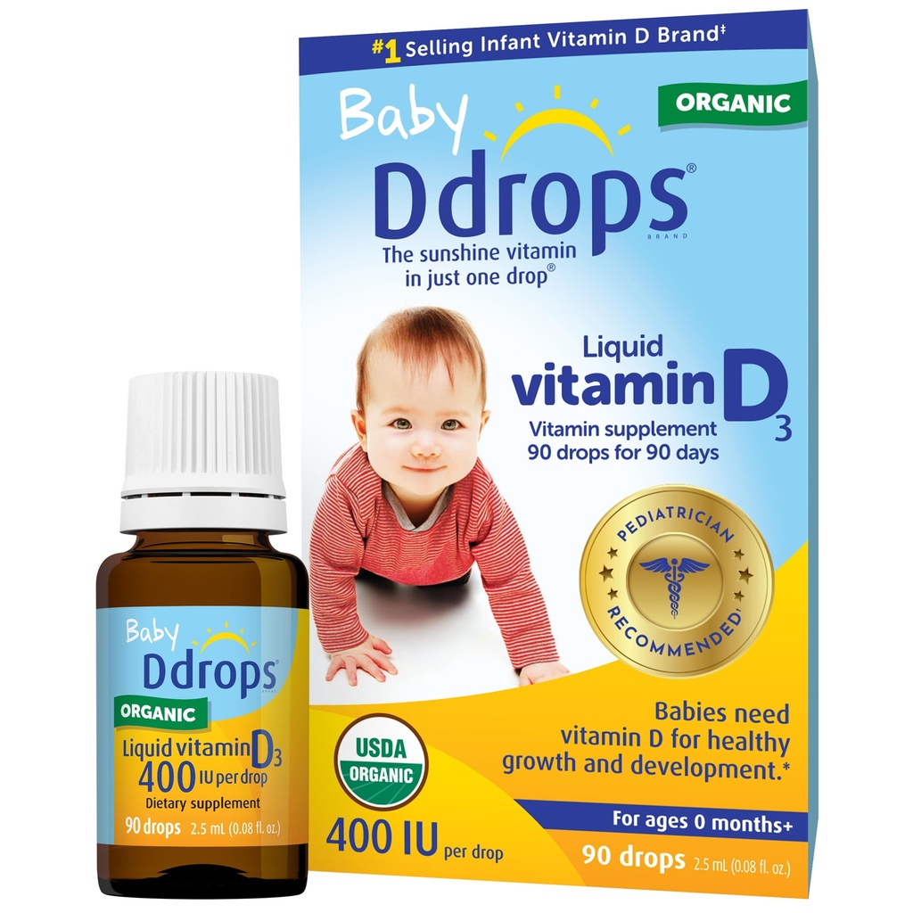 Ddrops 아기 400 IU, 비타민 D, 90 Drops 2.5mL (0.08 Fl. Oz (1의 포장))