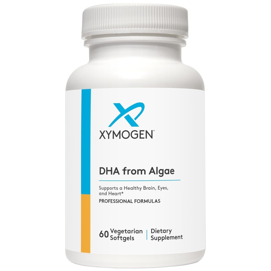 조류의 XYMOGEN DHA - DHA Omega-3 보충 - 뇌, 눈, 심장 + 면역력 (60 Softgels) 지원