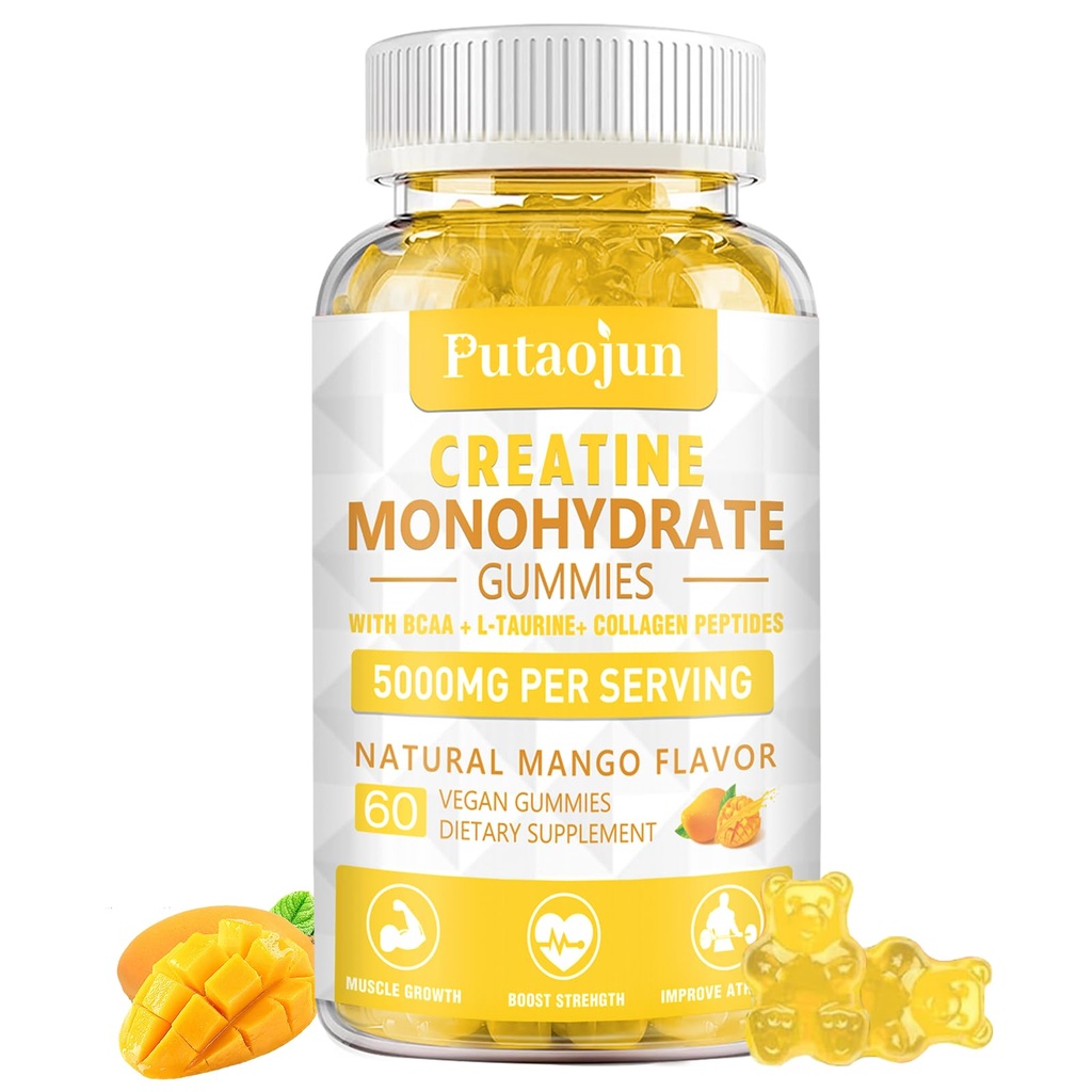 비타민 D3 & B12의 크레아틴 Monohydrate | 설탕 자유로운 가수분해된 교원질 & 크레아틴 Gummies | 60 조사