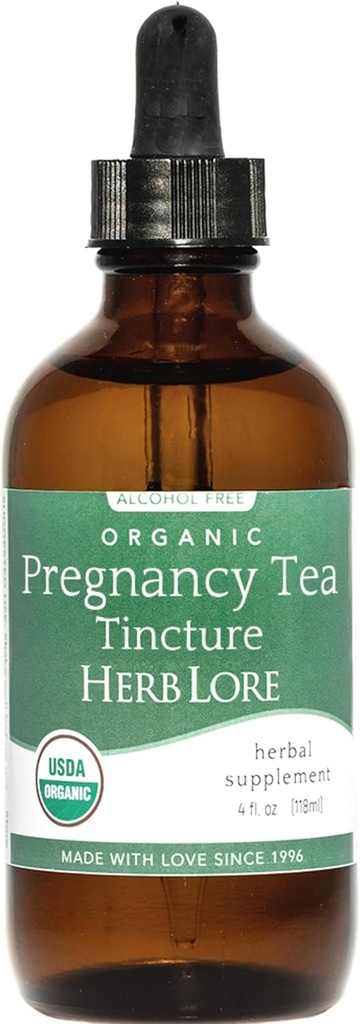 허브로 유기농 임신 차 Tincture - 임신 및 Postpartum을위한 액체 레드 라즈베리 잎 차 - 첫 번째 트리 에스테, 노동 준비 및 세 번째 트리 에스테 지원