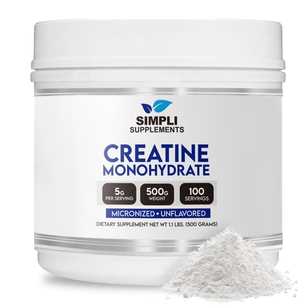Premium Creatine Monohydrate Powder 500g | 남자와 여자를 위한 최고의 크레아틴 | 근육 건물 및 회복을 위한 영양 보충 | Non-GMO & Vegan-Friendly | Scooper Inside