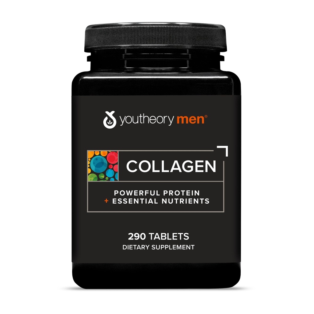 Youtheory 남자의 교원질 - 5,000 mg - 남자를 위한 매일 교원질 보충교재 - 18 아미노산과 - 합동, 뼈, 근육, 머리 성장, 못 & 피부 Support* - 290 정제 (48 일 공급)