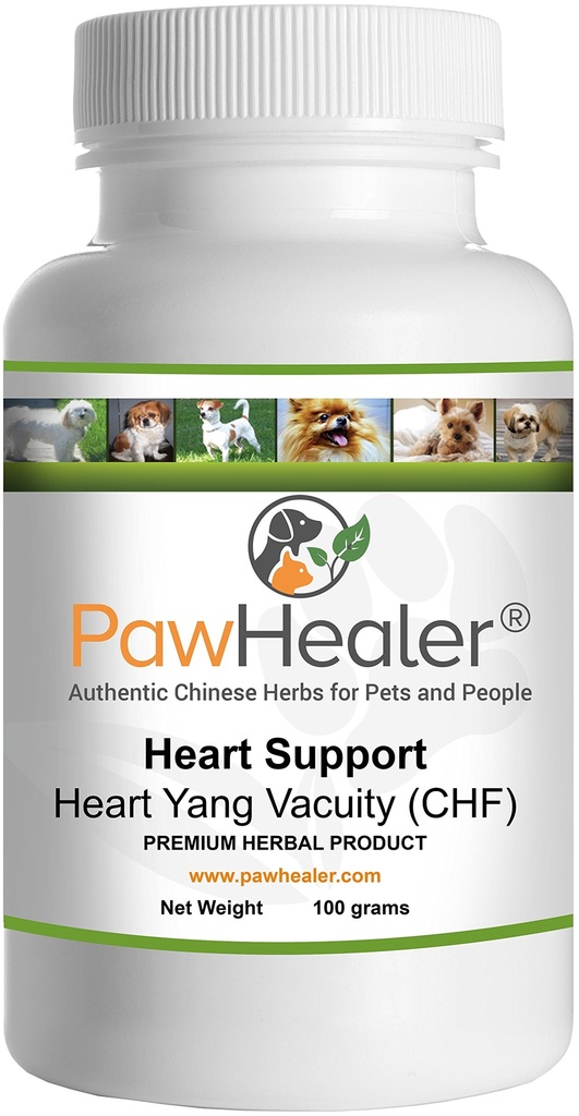 Heart Support - Heart-Yang Vacuity (CHF) - Coughing, Gagging, 심장 조건으로 인해 Wheezing - 개 및 애완 동물을위한 100 그램 - 해발 분말 - Remedy