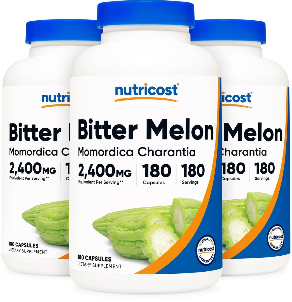 Nutricost Bitter Melon 600mg, 180 캡슐 (3 병)