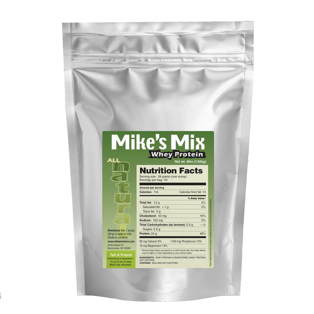 Mike 's Mix All-Natural, Unflavored Whey Protein Concentrate (4 파운드)
