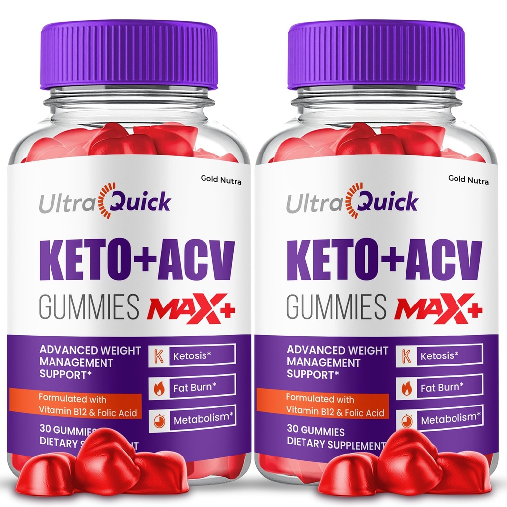 (2 팩) UltraQuick Max+ ACV Gummies, 더 높은 Potency, 공식 Ultra Quick Max+ Gummies, 2X Stronger Apple Cider Vinegar 거미, 2 달 공급