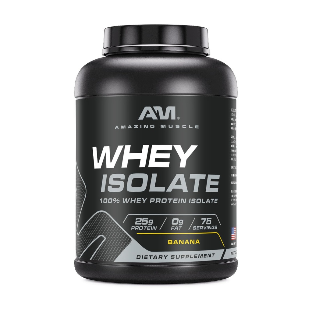 놀라운 근육 Whey Protein Isolate Powder | 25 그램 단백질 Per 서빙 당 | 100 % Whey Isolate | Zero Fat | 미국에서 만든 (5 Lb, 바나나)