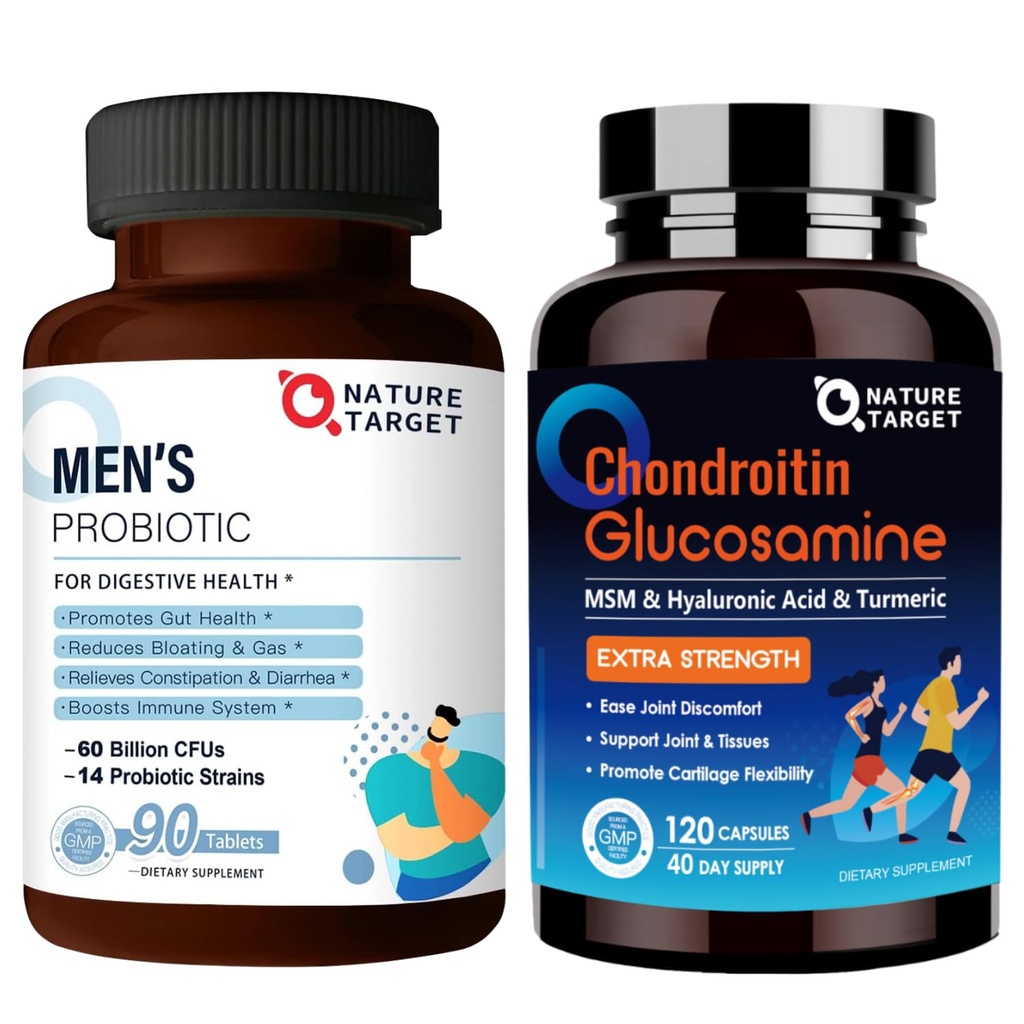 남성 케어 보충교재, 글루코사민 Chondroitin MSM, 합동 지원 보충교재, Shellfish를 가진 남자를 위한 NATURE TARGET Probiotics