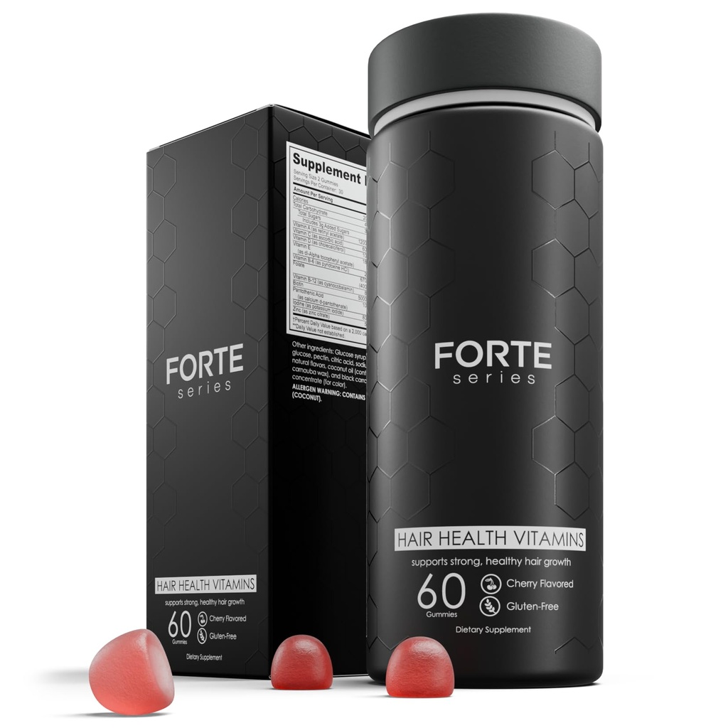 Biotin-Boosted Hair Gummies : Healthier를 잠금 해제, Essential Vitamins C, D & E가있는 Fuller Hair