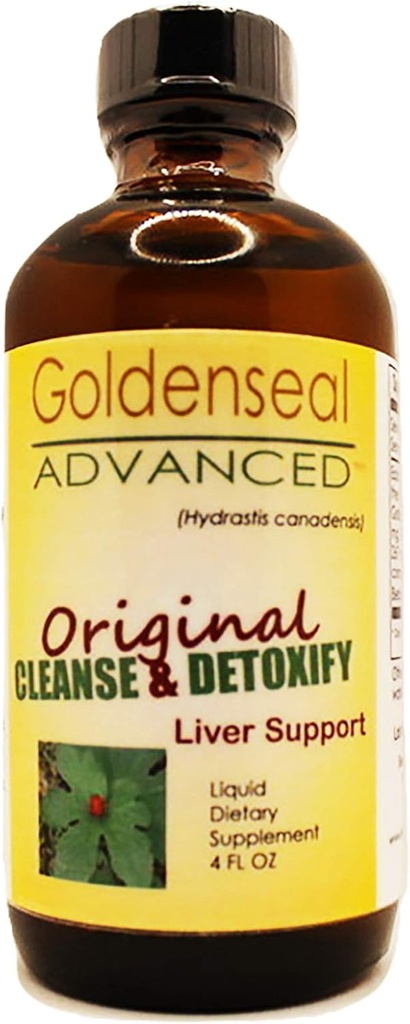 Goldenseal Cleanse & Detoxify Liquid Dietary Supplement | 실시간 지원 | 4 oz. | Hydrastis Canadensis | 농장 직 | 1 팩