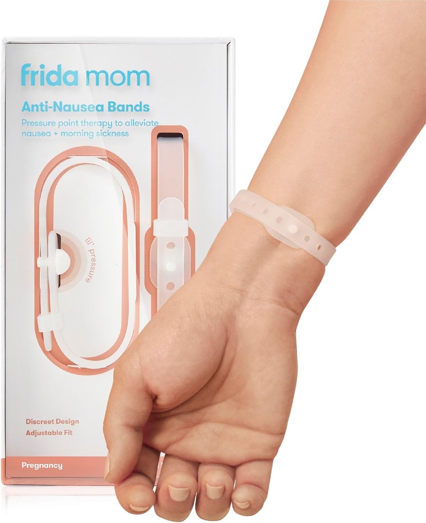 Frida Mom Nausea Bands for Morning Sickness Relief, 24 / 7 압력 포인트 요법을 통해 지원, 2 밴드 및 스토리지 케이스 포함