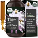 환상적인 펀기 버섯 추출물 하락 - 터키 꼬리 버섯 추출물, Maitake, Elderberry, Chaga & Astragalus를 가진 면제 Elixir - 5-in-1 유기 면역 지원 보충교재, 30의 서빙, 1개의 fl oz