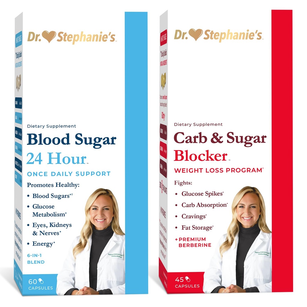 Stephanie의 번들 팩 박사 - 24 시간 지원 + Carb & Sugar Blocker - 매일 보충