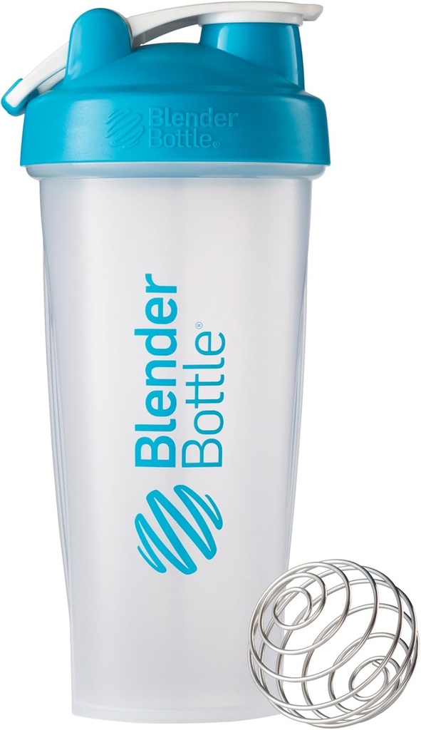 BlenderBottle 클래식 루프 탑 쉐이커 병, 28 온스, Clear/Aqua