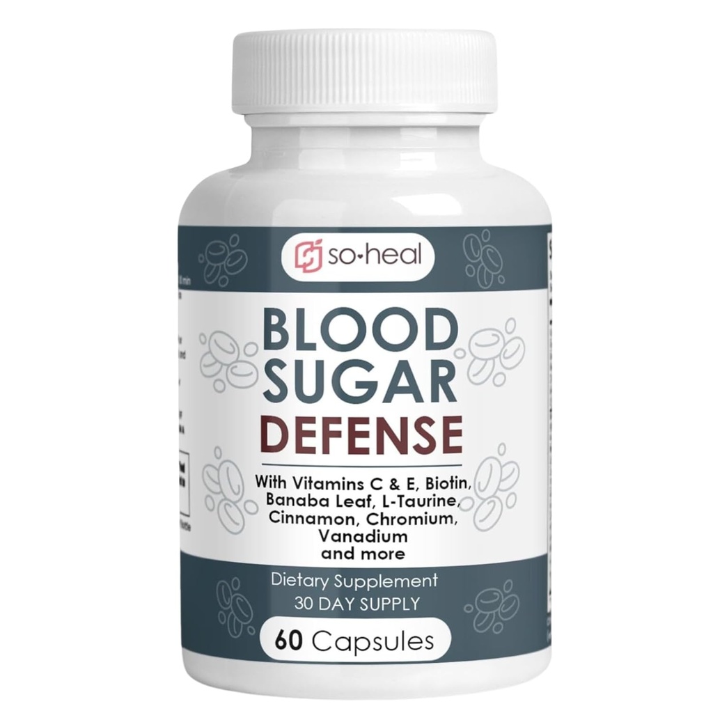 Sugar Shield Defense Supplement - Cinnamon, Chromium, Vanadium, Heart, Metabolism, Energy - 60 캡슐, 미국에서 만든