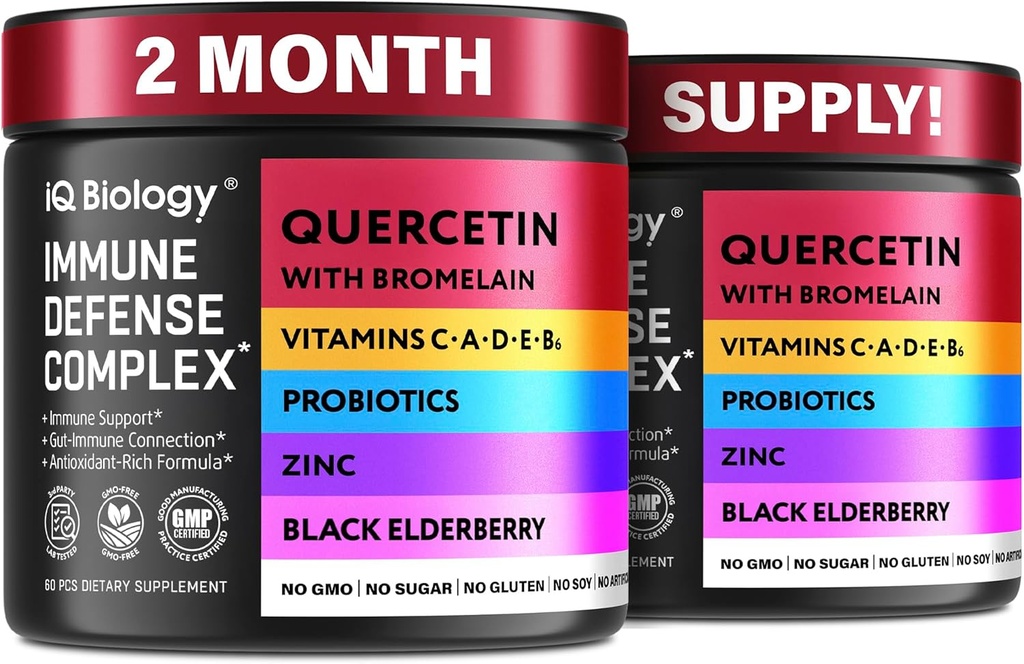 Bromelain을 가진 Quercetin - Immune 지원*를 위한 우수한 Quercetin Bromelain 캡슐 - Bromelain Quercetin 보충교재 - 비 GMO Quercetin - 2 팩 (120의 캡슐)
