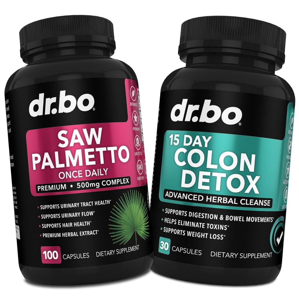Women Hair Loss & Colon Cleanser 용 Saw Palmetto - 여성 성장을위한 DHT 차단제 & 15 일 콜론 클렌징 인테스트 디톡스 알약 - Pure Saw Palmetto Hair Loss Supplement Bowel 운동 캡슐