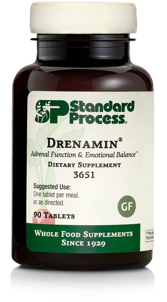 표준 프로세스 Drenamin - 건강한 스트레스 응답을위한 Adrenal 기능 보충 - 건강한 에너지 생산 및 메타볼리즘 지원 - 글루텐 - 무료, Non-Dairy & Non-Soy - 90 정제 (90 서빙)