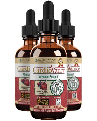 Rejuvica 건강 CardioVance - 심장 지원 보충교재 - 더 나은 흡수를 위한 액체 납품 - Hawthorne, Hibiscus, Arjuna, 올리브 잎 & 더!