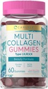 Carlyle Collagen Gummies | 60 개 | 멀티 콜라겐 복합 | 뷰티 포뮬레이션 | 믹스 베리 맛 | Non-GMO, 글루텐 프리