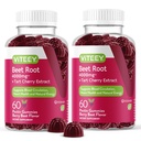Viteey Beet Root Gummies with Tart Cherry - 심장 건강, 혈압 지원을위한 Beetroot 보충 - Vegan, 글루텐 - 무료 120 개